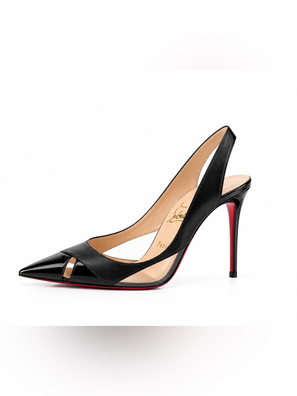 Christian Louboutin Air Chance 100 Black Slingback Pumps — 38.5